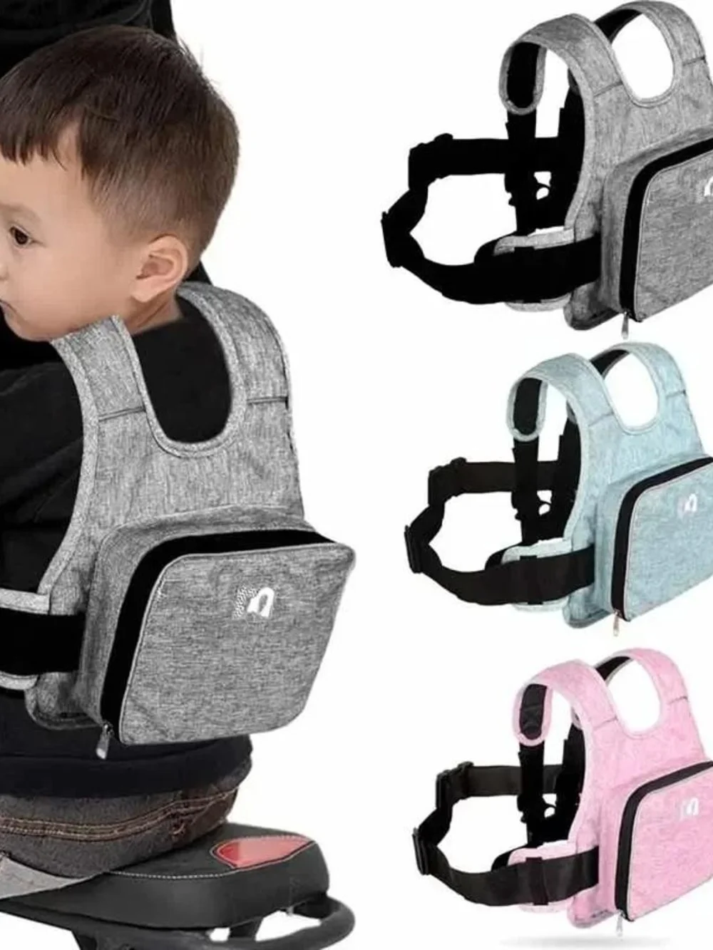 Kids Pink Sling Backpack with Front Compartment and Reflective Trim